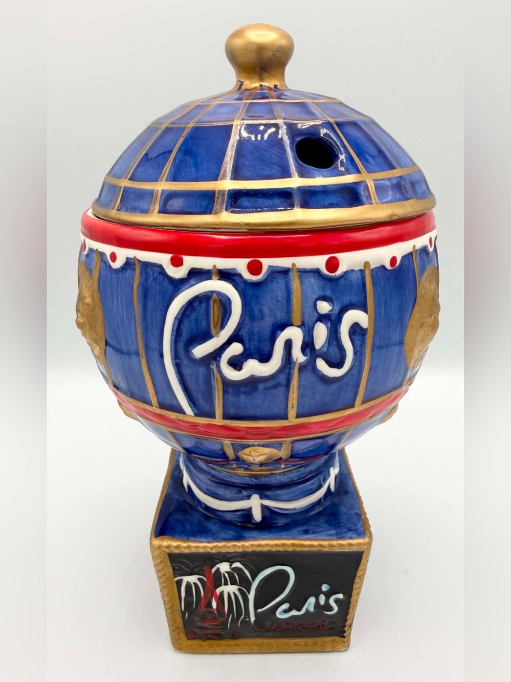 Vintage Paris Las Vegas Souvenir 9" Hot Air Balloon Ceramic Drink Cup